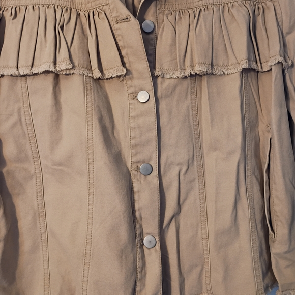 Abound Tan Ruffle Button-Up Jacket - Picture 4 of 7